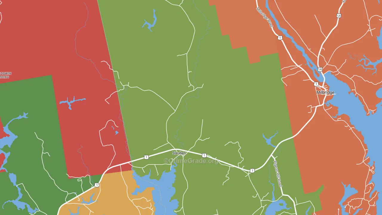Steuben, ME Map of Robbery Rates