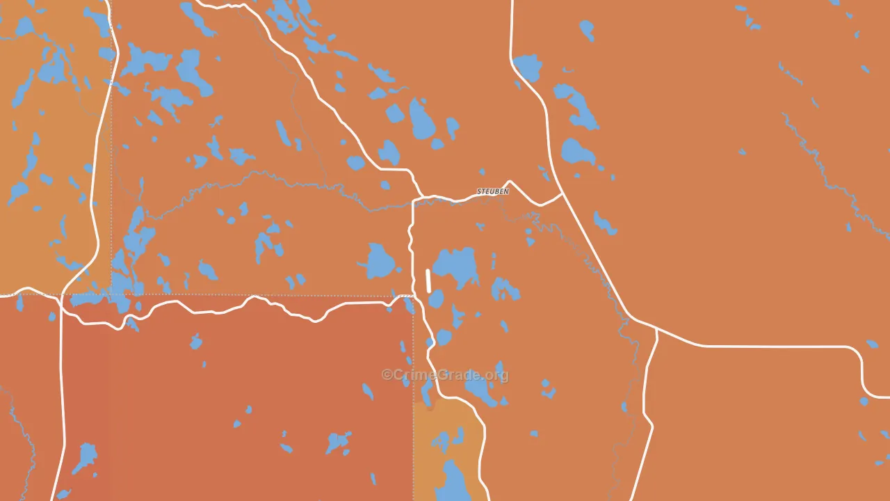 Steuben, MI Map of Robbery Rates