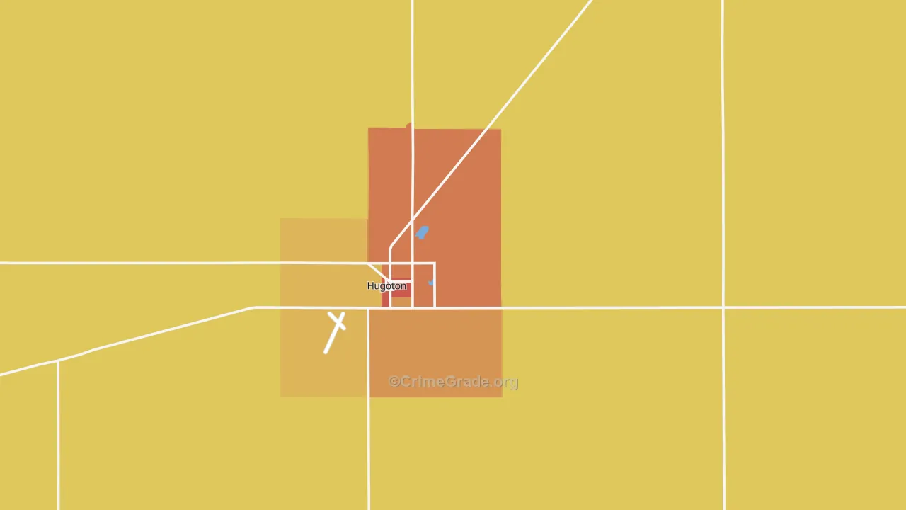 Stevens County, KS Map of Robbery Rates
