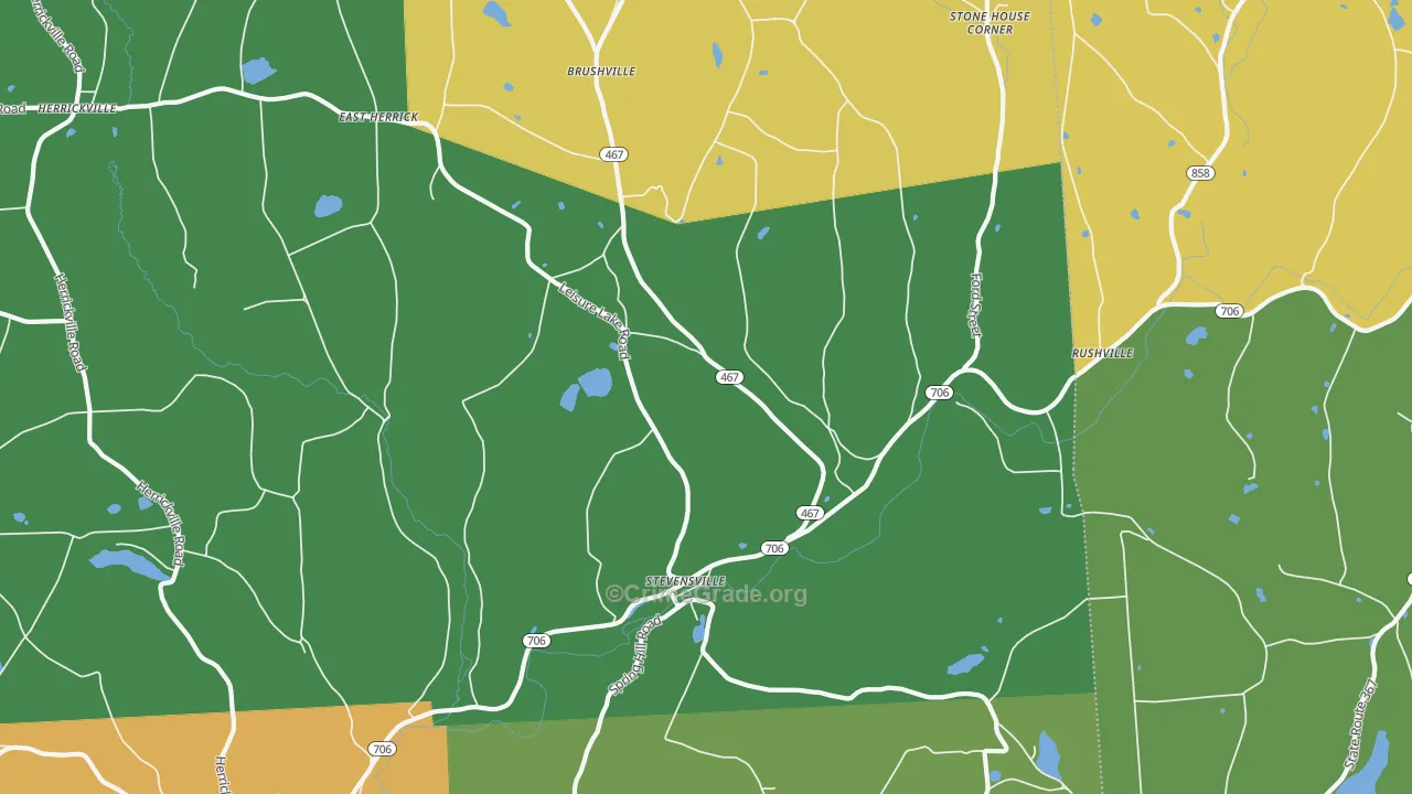Stevensville, PA Map of Robbery Rates