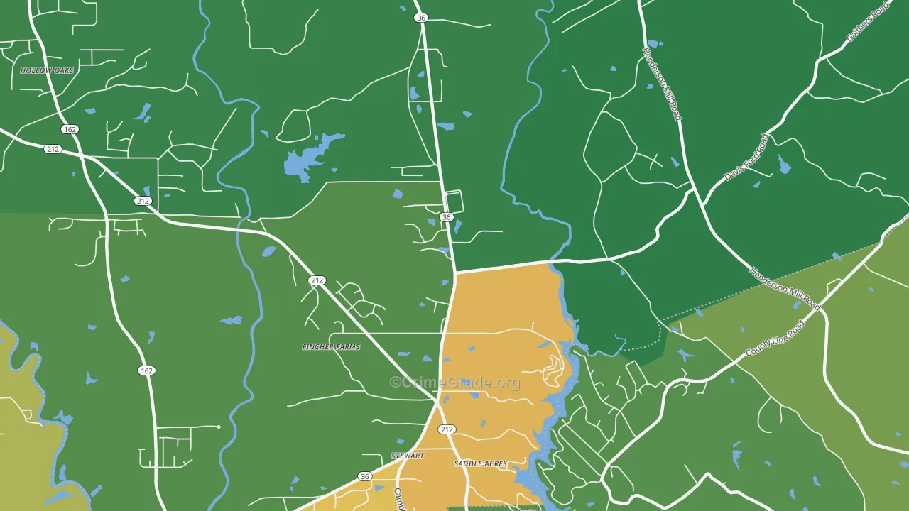 Stewart, GA Map of Robbery Rates