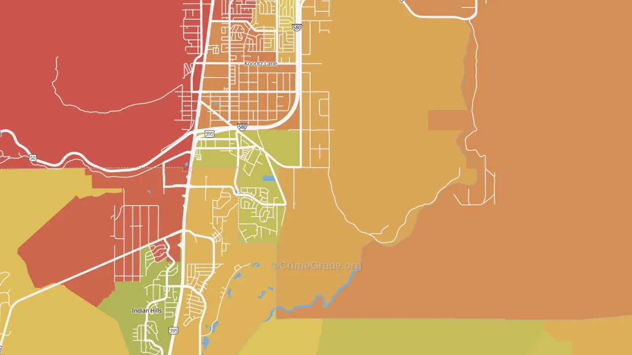 Stewart, NV Map of Robbery Rates