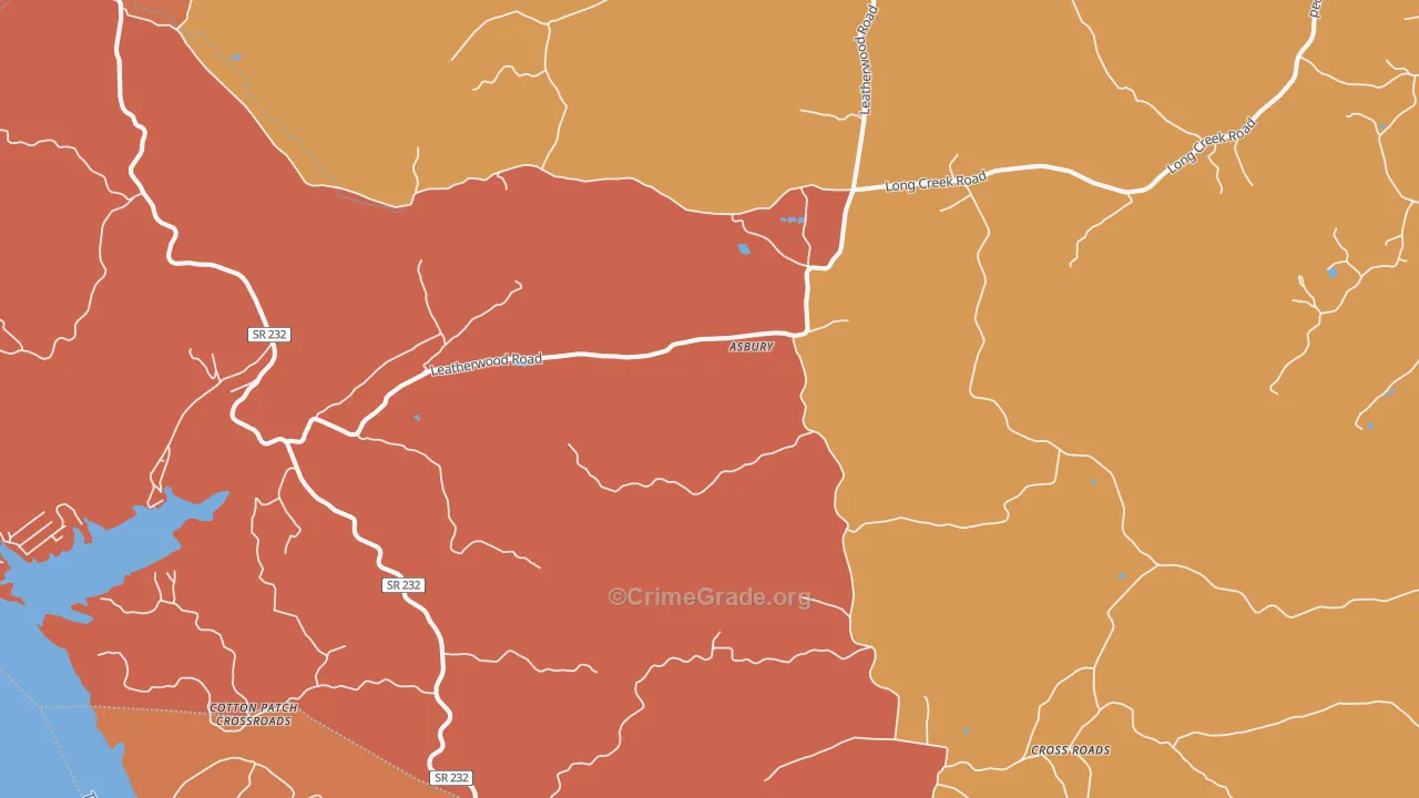 Stewart, TN Map of Robbery Rates