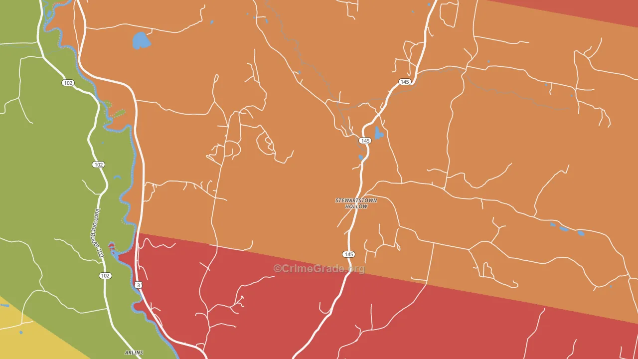 Stewartstown Hollow, NH Map of Robbery Rates