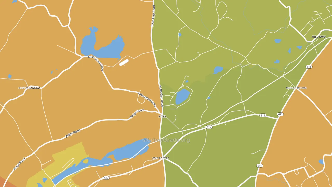 Stier, PA Map of Robbery Rates
