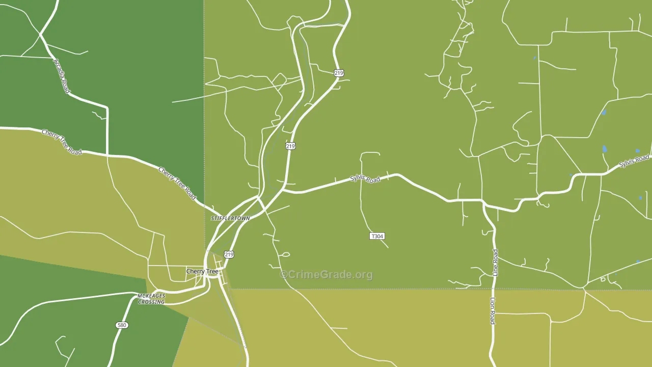 Stifflertown, PA Map of Robbery Rates