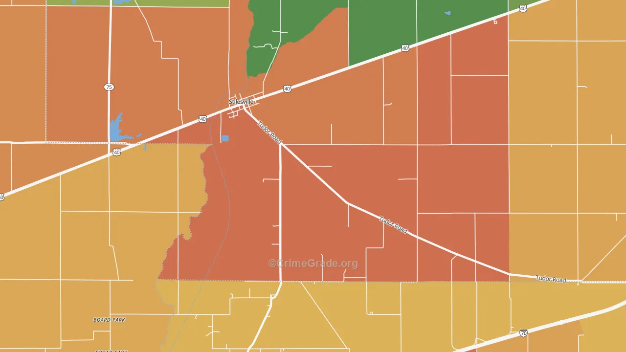 Stilesville, IN Map of Robbery Rates