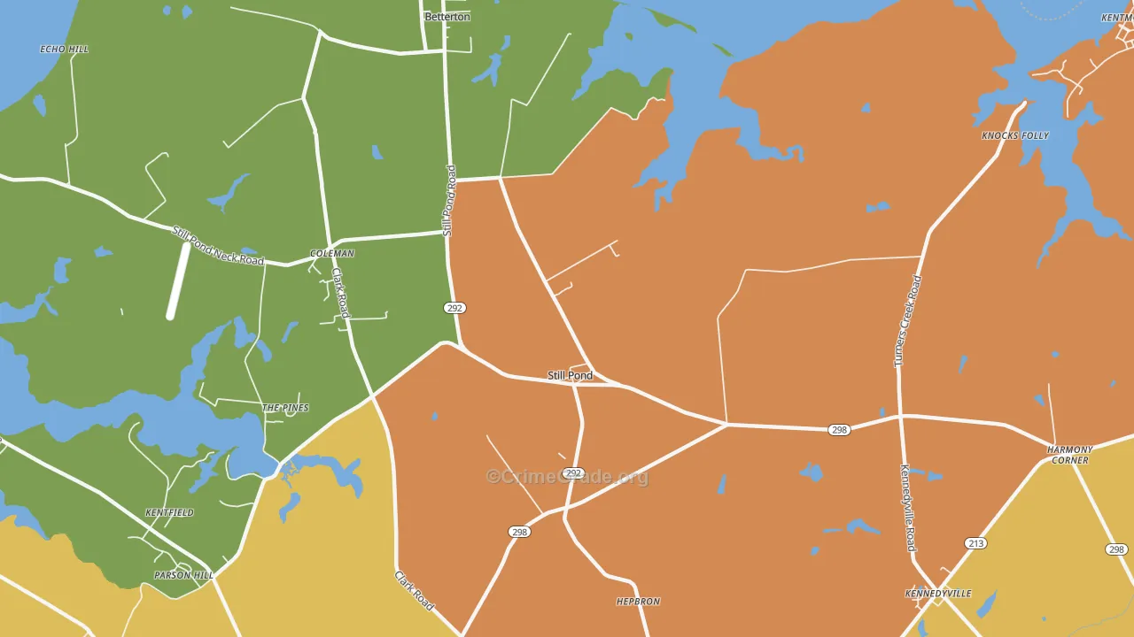 Still Pond, MD Map of Robbery Rates