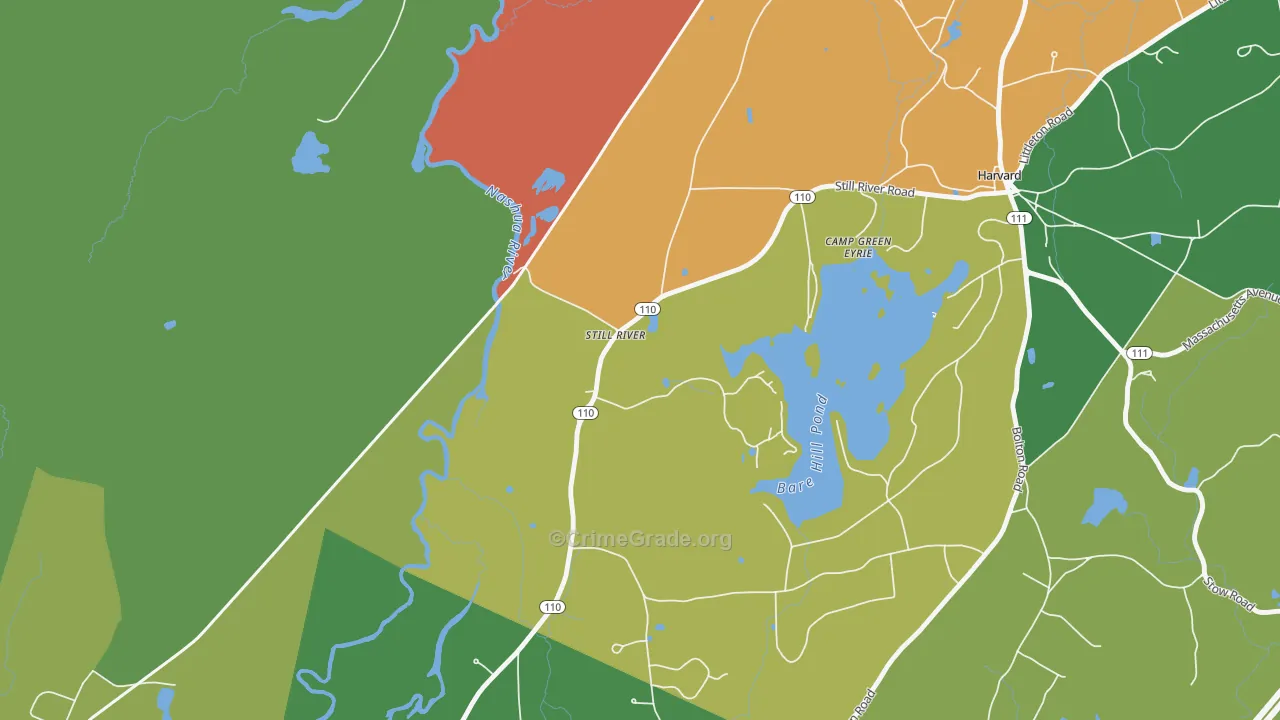 Still River, MA Map of Robbery Rates