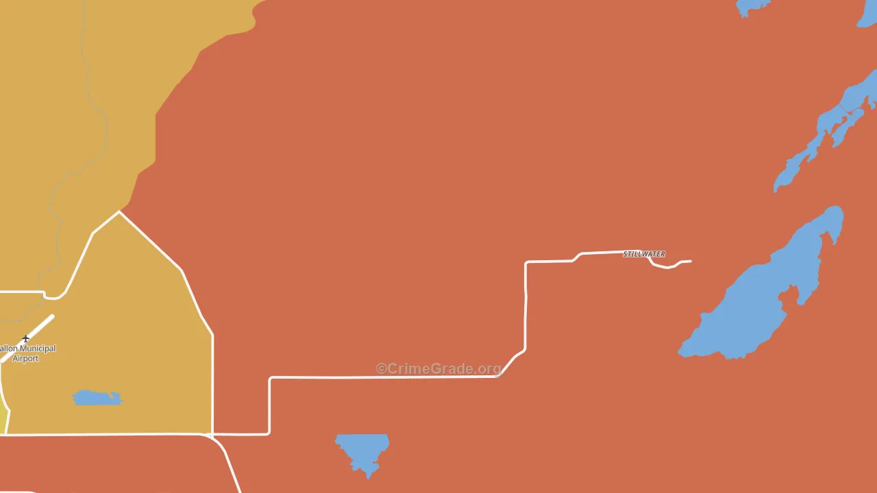 Stillwater, NV Map of Robbery Rates