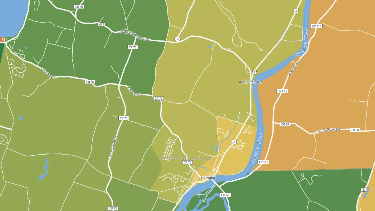Stillwater, NY Map of Robbery Rates