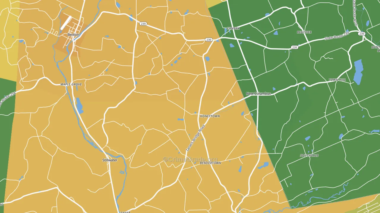 Stillwater, PA Map of Robbery Rates