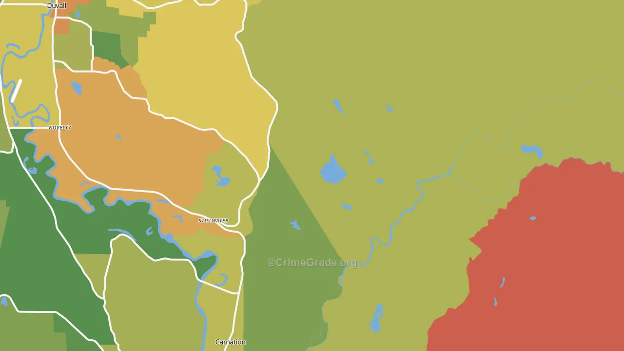 Stillwater, WA Map of Robbery Rates