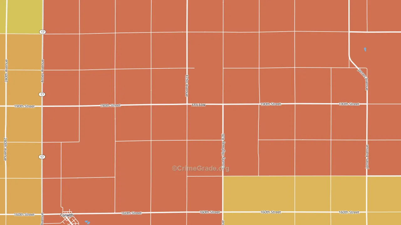 Stilson, IA Map of Robbery Rates