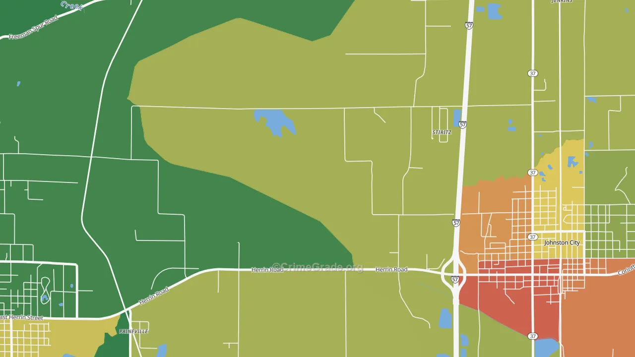 Stiritz, IL Map of Robbery Rates