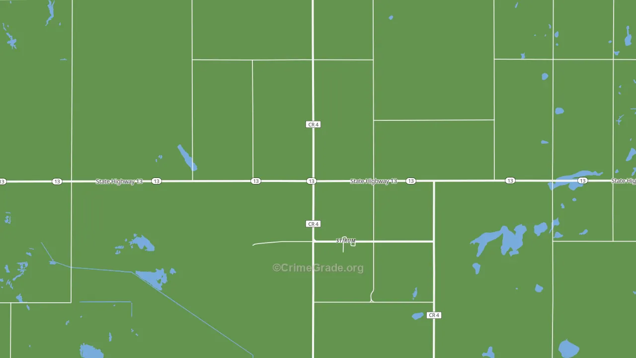 Stirum, ND Map of Robbery Rates