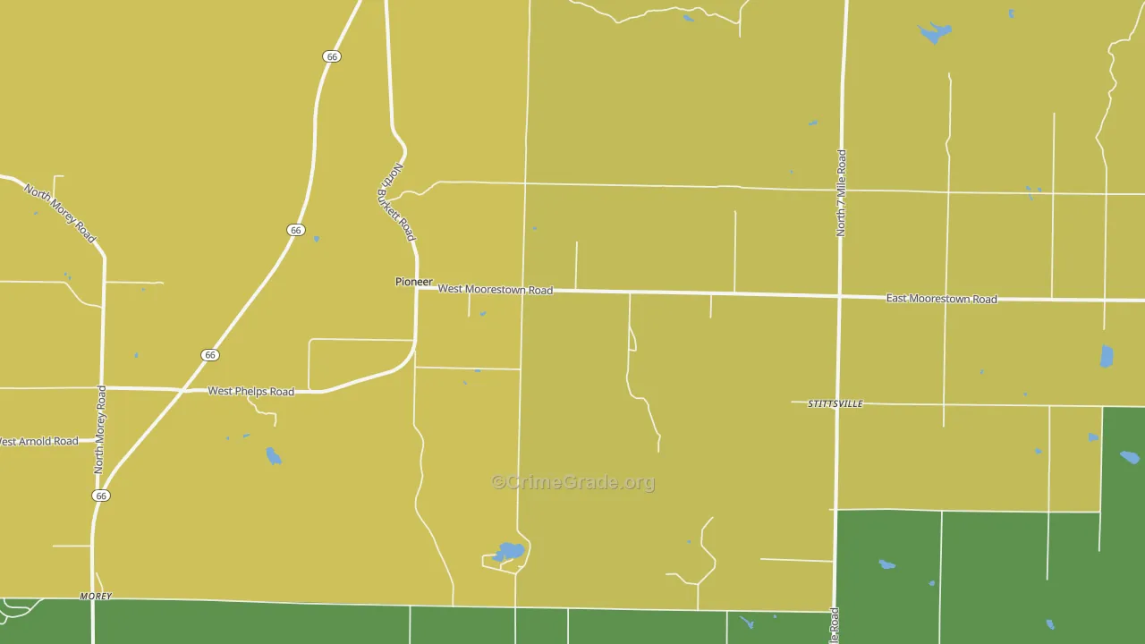 Stittsville, MI Map of Robbery Rates