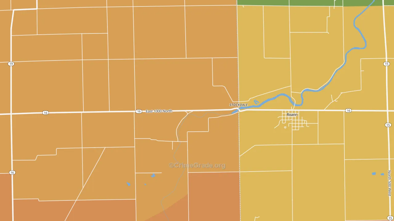 Stockdale, IN Map of Robbery Rates