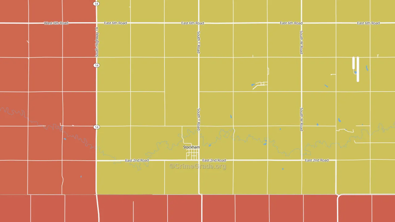Stockham, NE Map of Robbery Rates