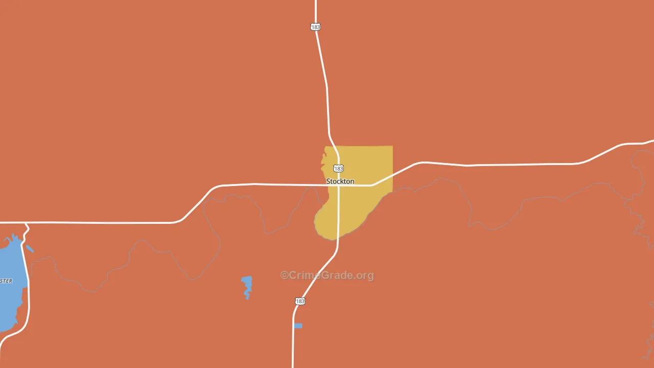 Stockton, KS Map of Robbery Rates