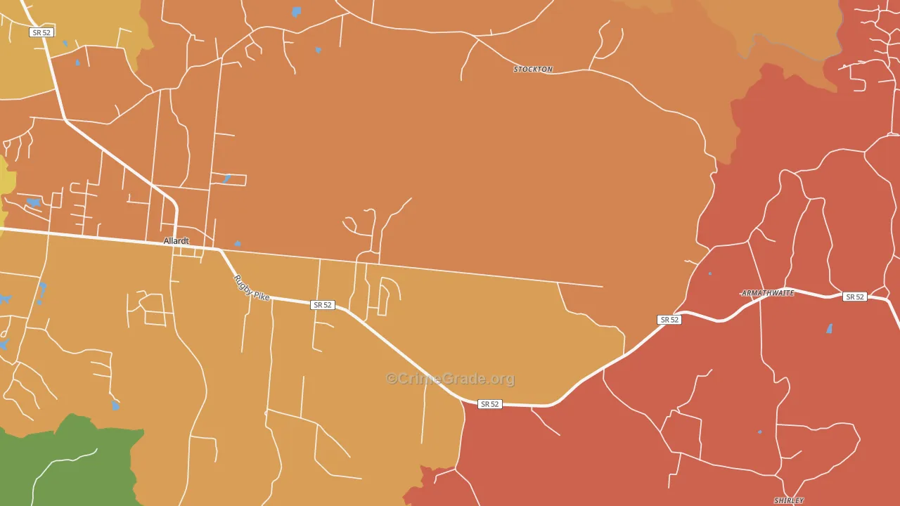 Stockton, TN Map of Robbery Rates