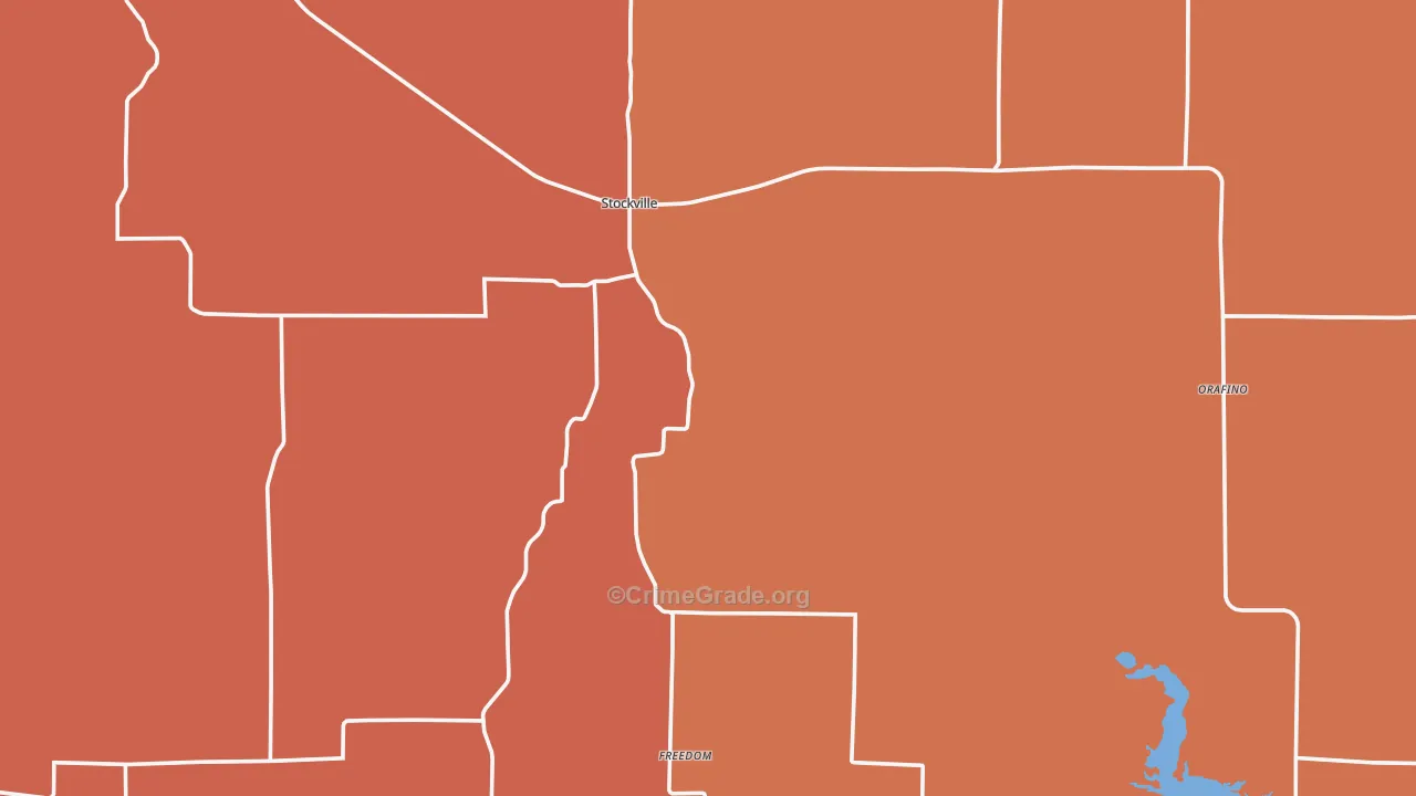 Stockville, NE Map of Robbery Rates