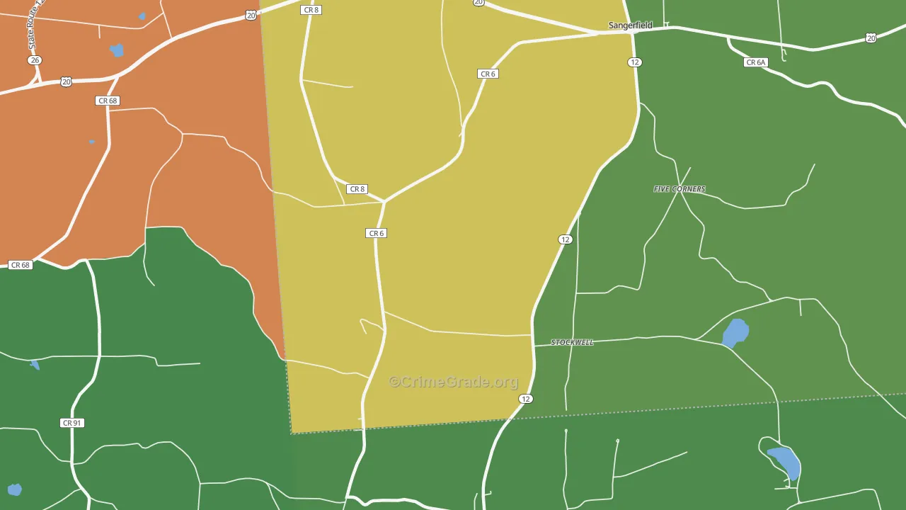 Stockwell, NY Map of Robbery Rates