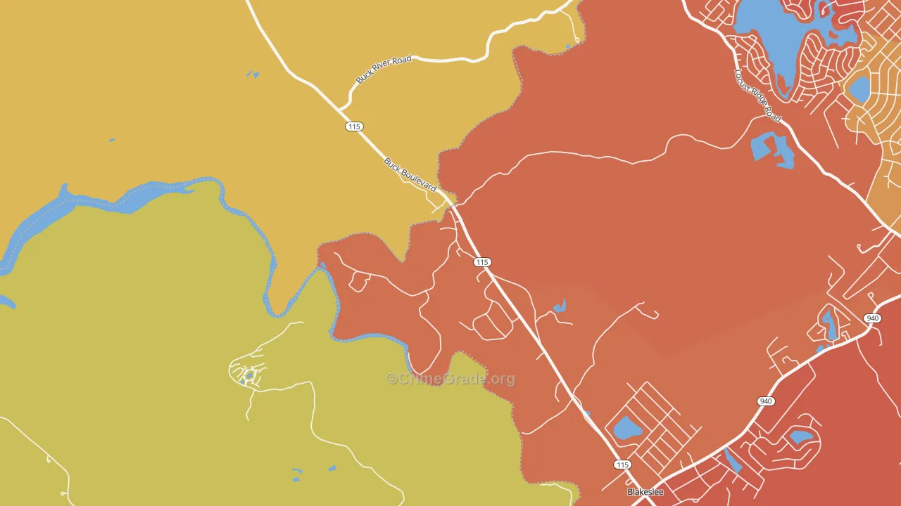 Stoddartsville, PA Map of Robbery Rates