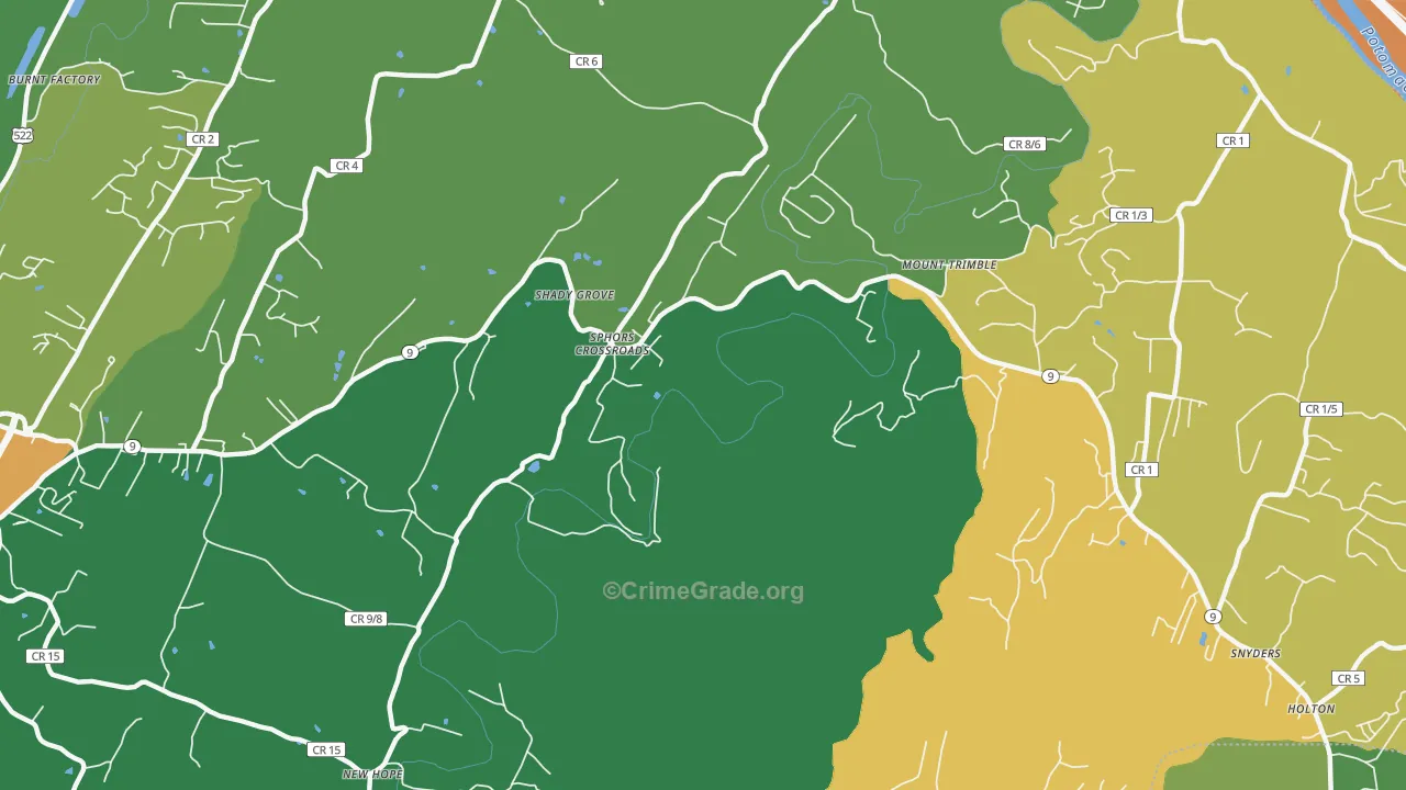 Stohrs Crossroads, WV Map of Robbery Rates