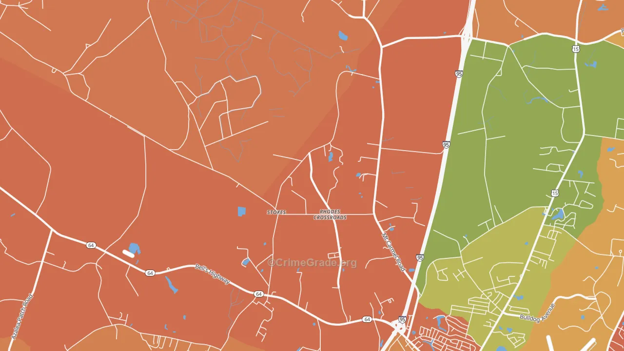 Stokes, SC Map of Robbery Rates
