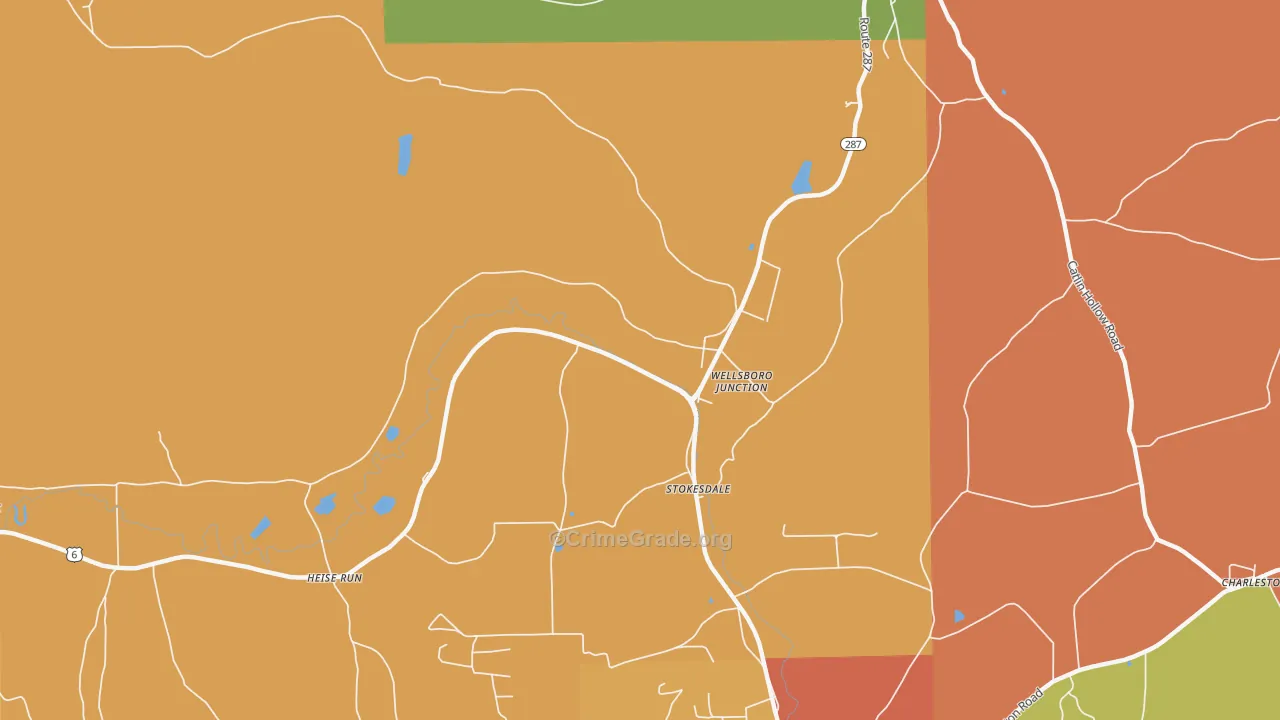 Stokesdale, PA Map of Robbery Rates
