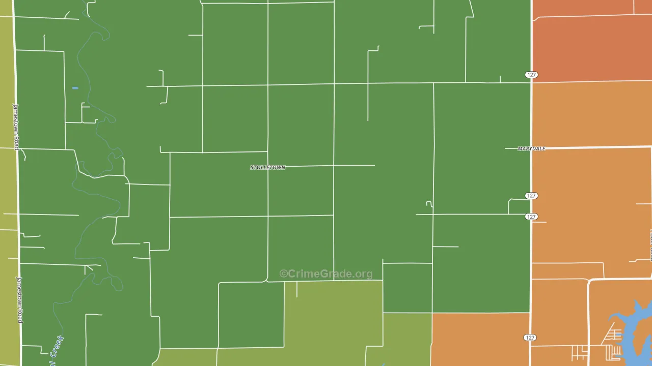 Stolletown, IL Map of Robbery Rates