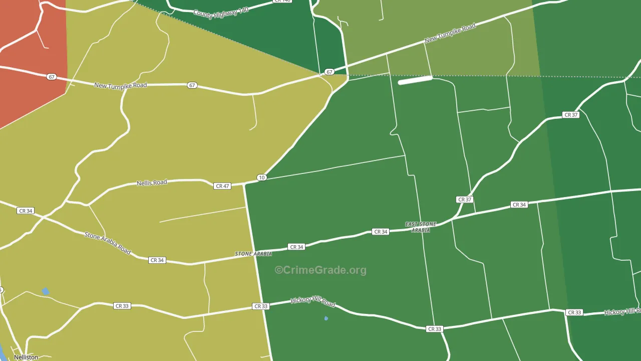 Stone Arabia, NY Map of Robbery Rates