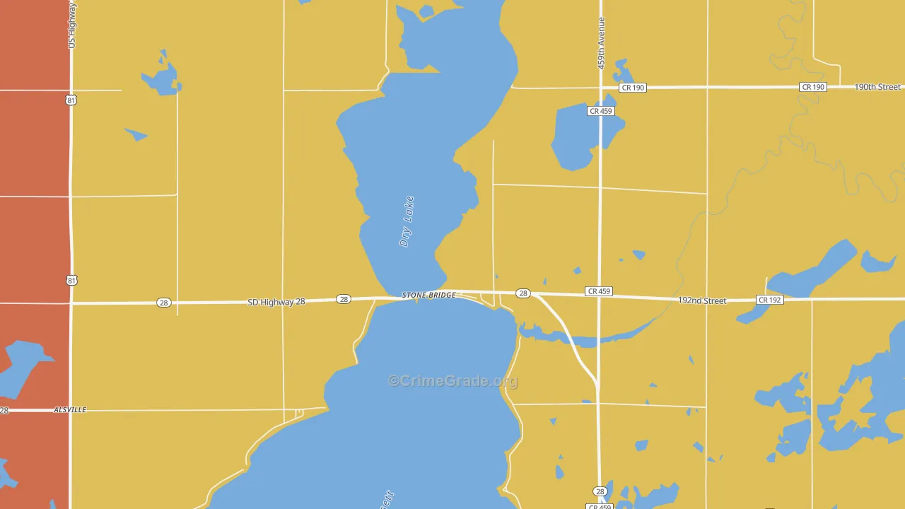 Stone Bridge, SD Map of Robbery Rates