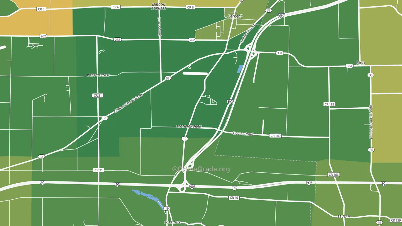 Stone Church, NY Map of Robbery Rates