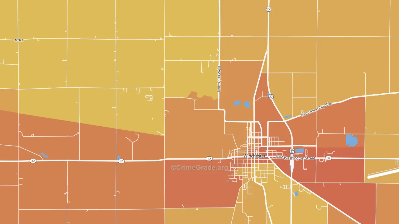 Stone, IN Map of Robbery Rates