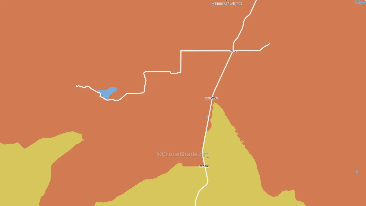 Stone, MT Map of Robbery Rates