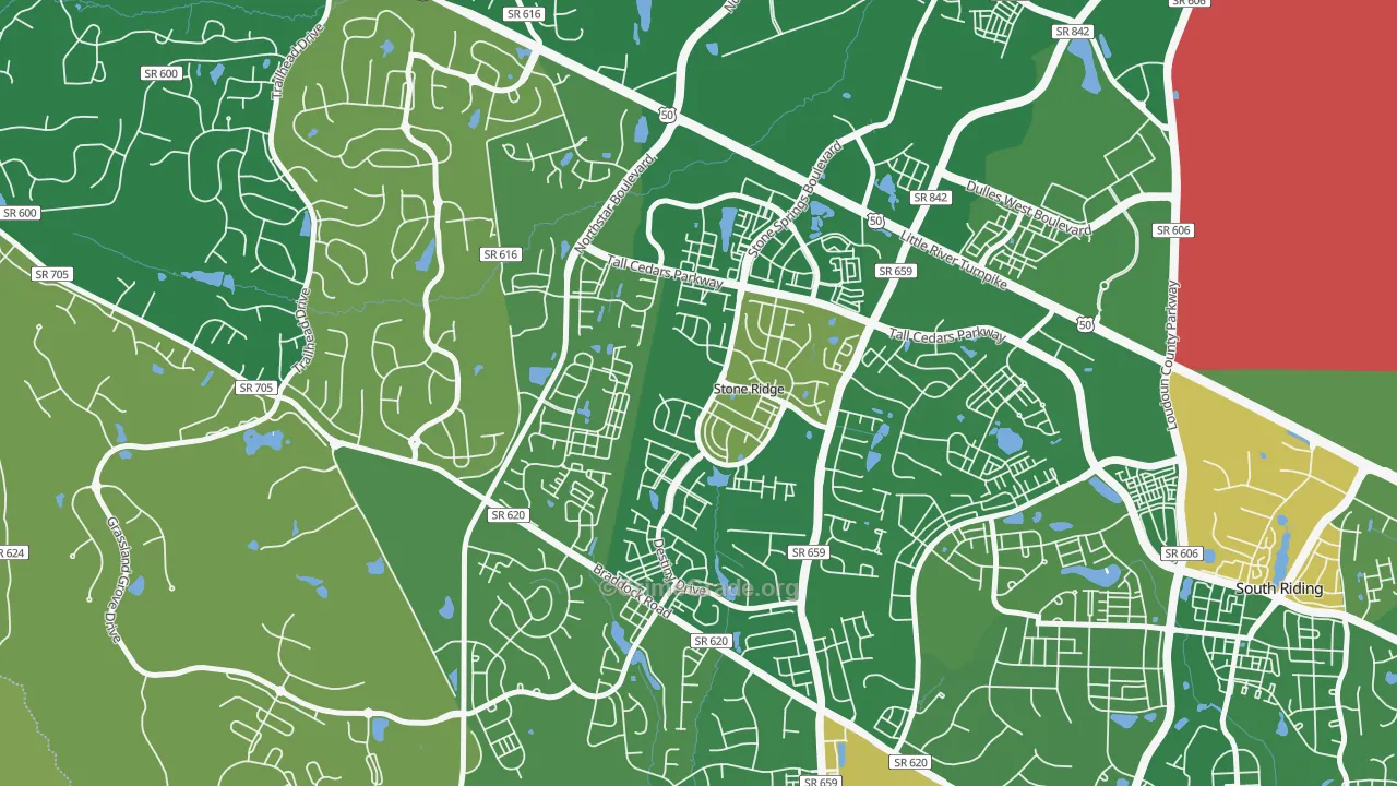 Stone Ridge, VA Map of Robbery Rates