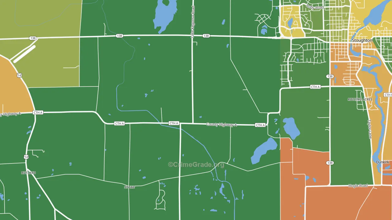 Stone, WI Map of Robbery Rates