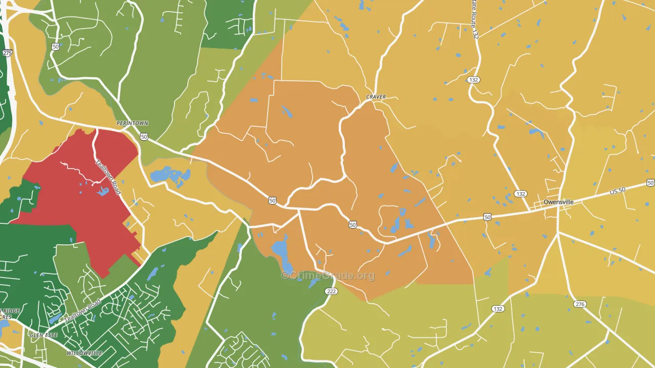 Stonelick, OH Map of Robbery Rates