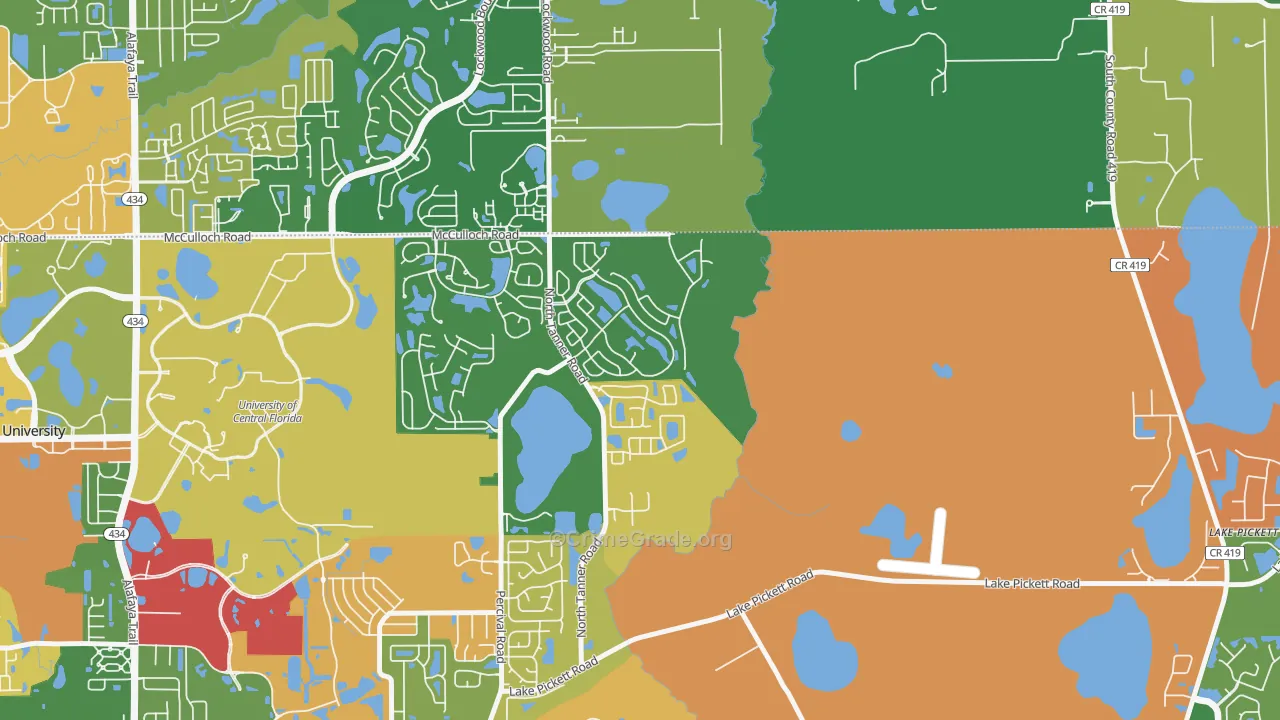 Stonemeade, Alafaya, FL Map of Robbery Rates