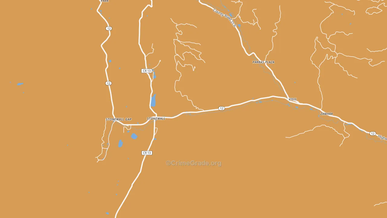 Stonewall, CO Map of Robbery Rates
