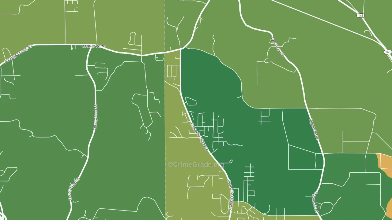 Stoney Point, AL Map of Robbery Rates