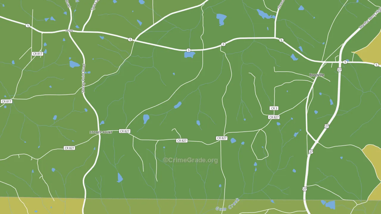 Stoney Point, GA Map of Robbery Rates