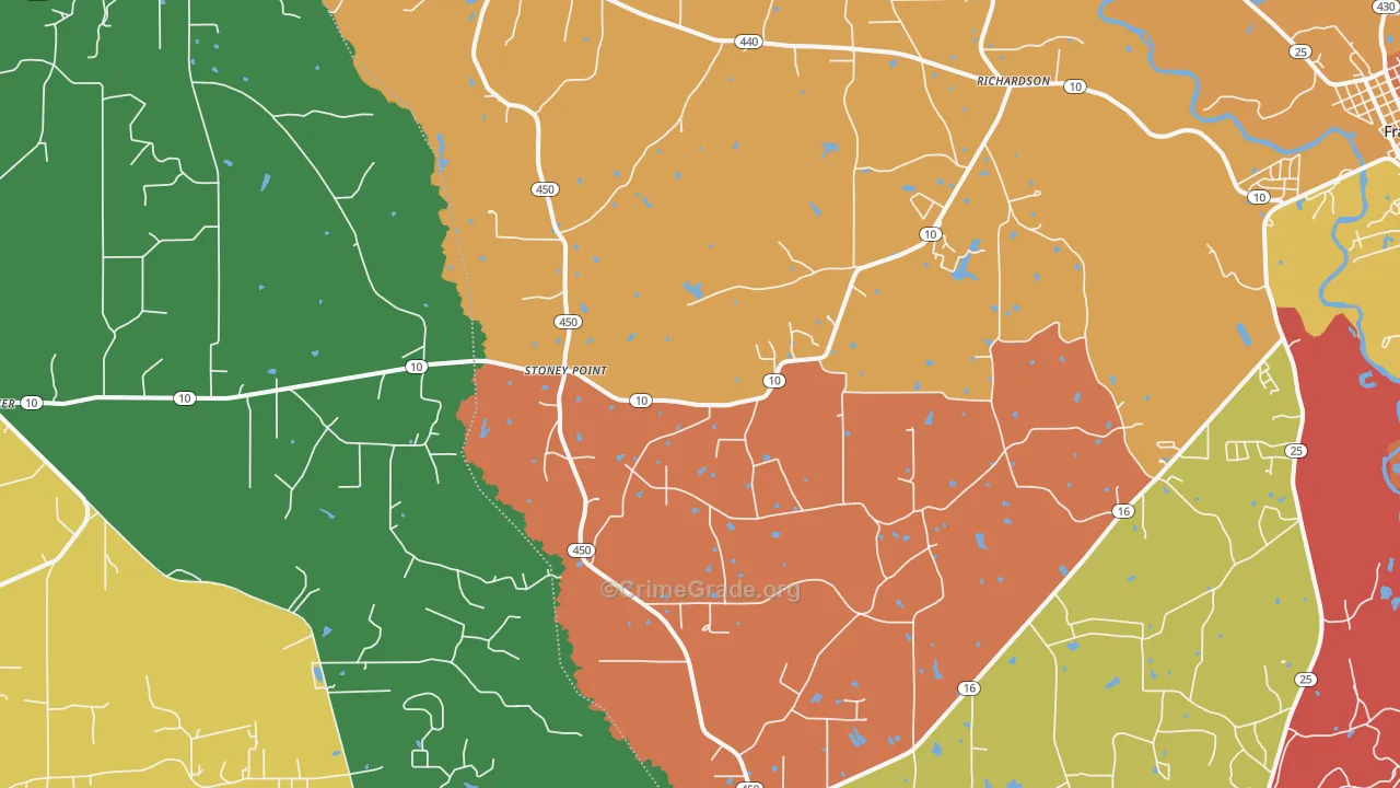 Stoney Point, LA Map of Robbery Rates