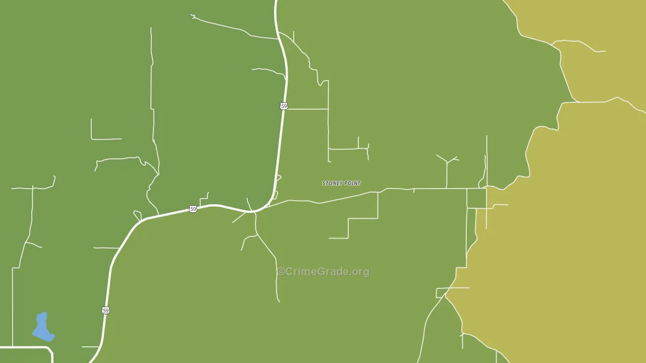 Stoney Point, OK Map of Robbery Rates