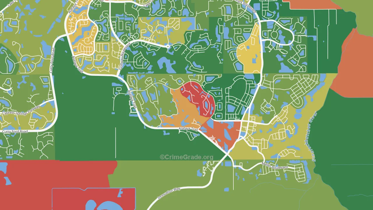 Stoneybrook, Alafaya, FL Map of Robbery Rates