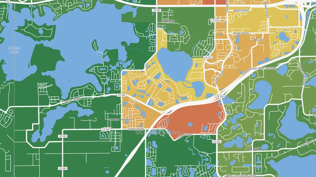 Stoneybrook West, Winter Garden, FL Map of Robbery Rates