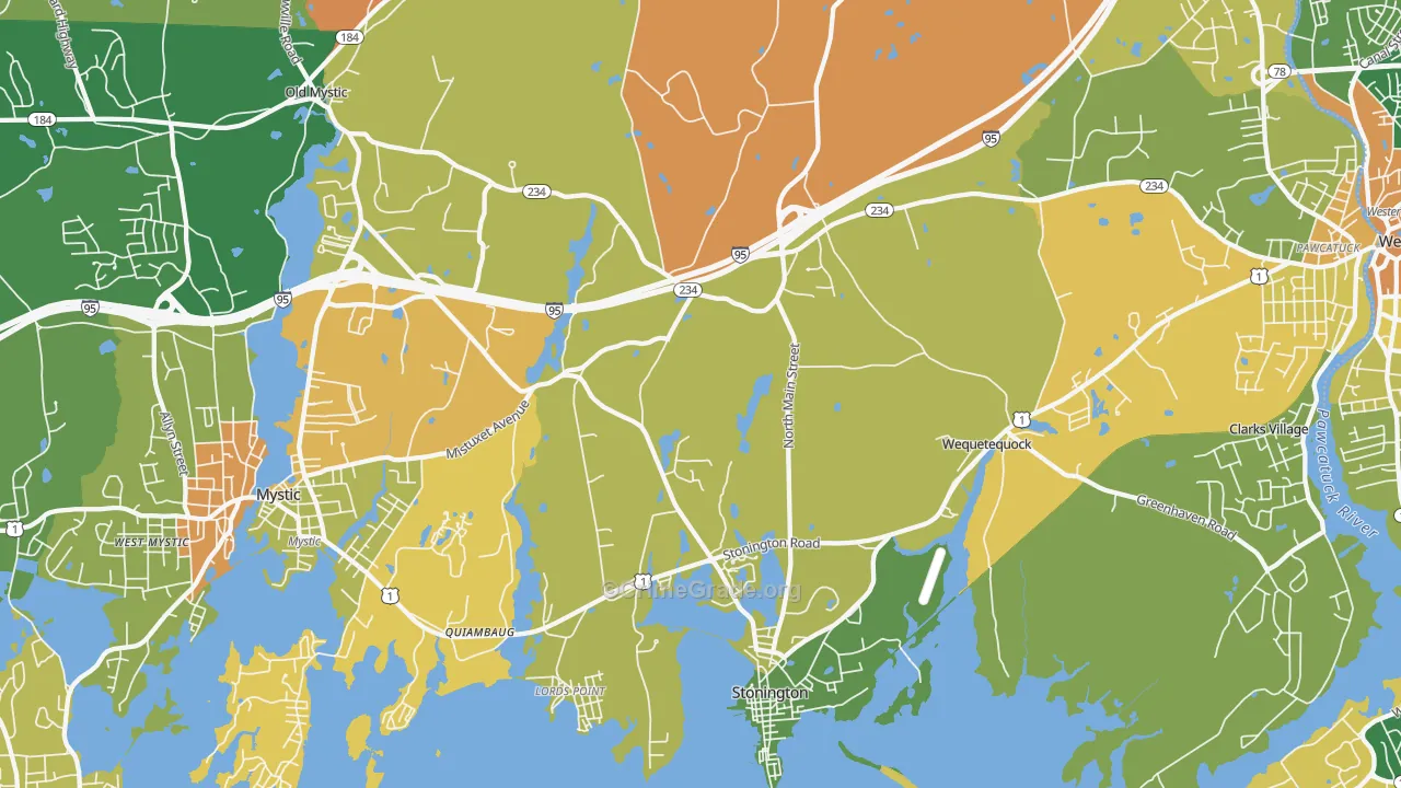 Stonington, CT Map of Robbery Rates