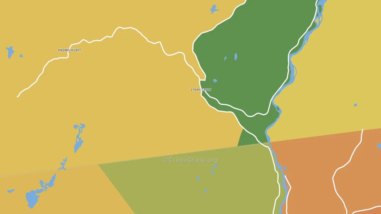 Stony Creek, NY Map of Robbery Rates